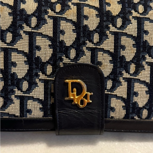 Dior Navy Foldover Wallet Kisslock Clasp - Picture 2 of 7